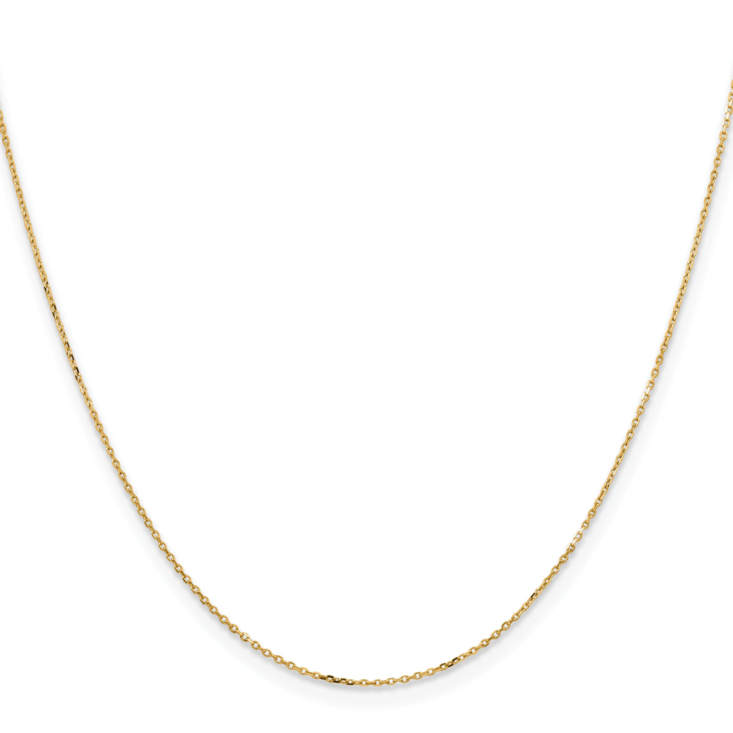 18 Inch 14K Yellow Gold .85mm D/C Cable Chain Necklace