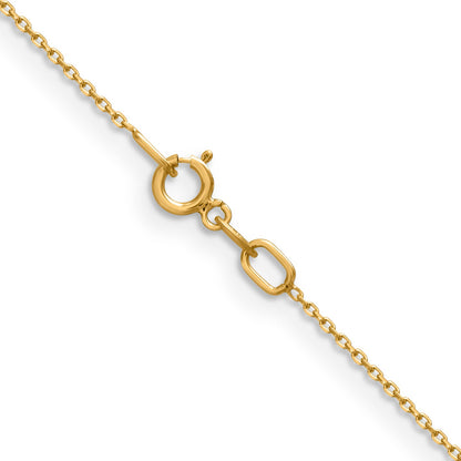 2 Inch 14K Yellow Gold .85mm D/C Cable Chain Necklace