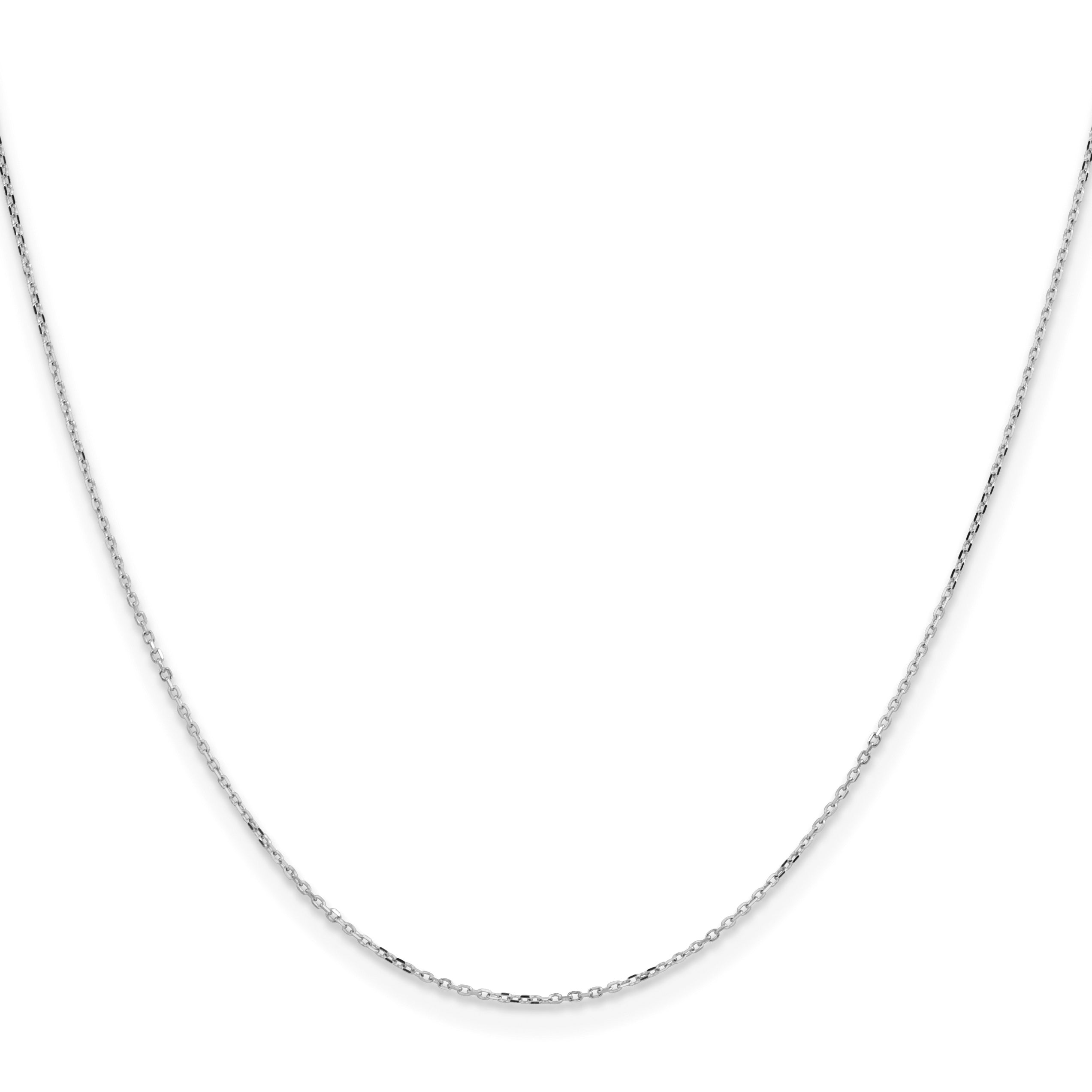 2 Inch 14K White Gold .85mm D/C Cable Chain Necklace