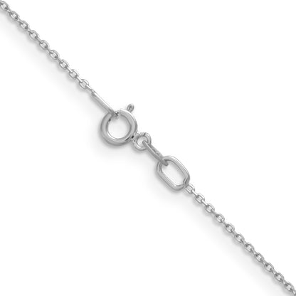 16 Inch 14K White Gold .85mm D/C Cable Chain Necklace