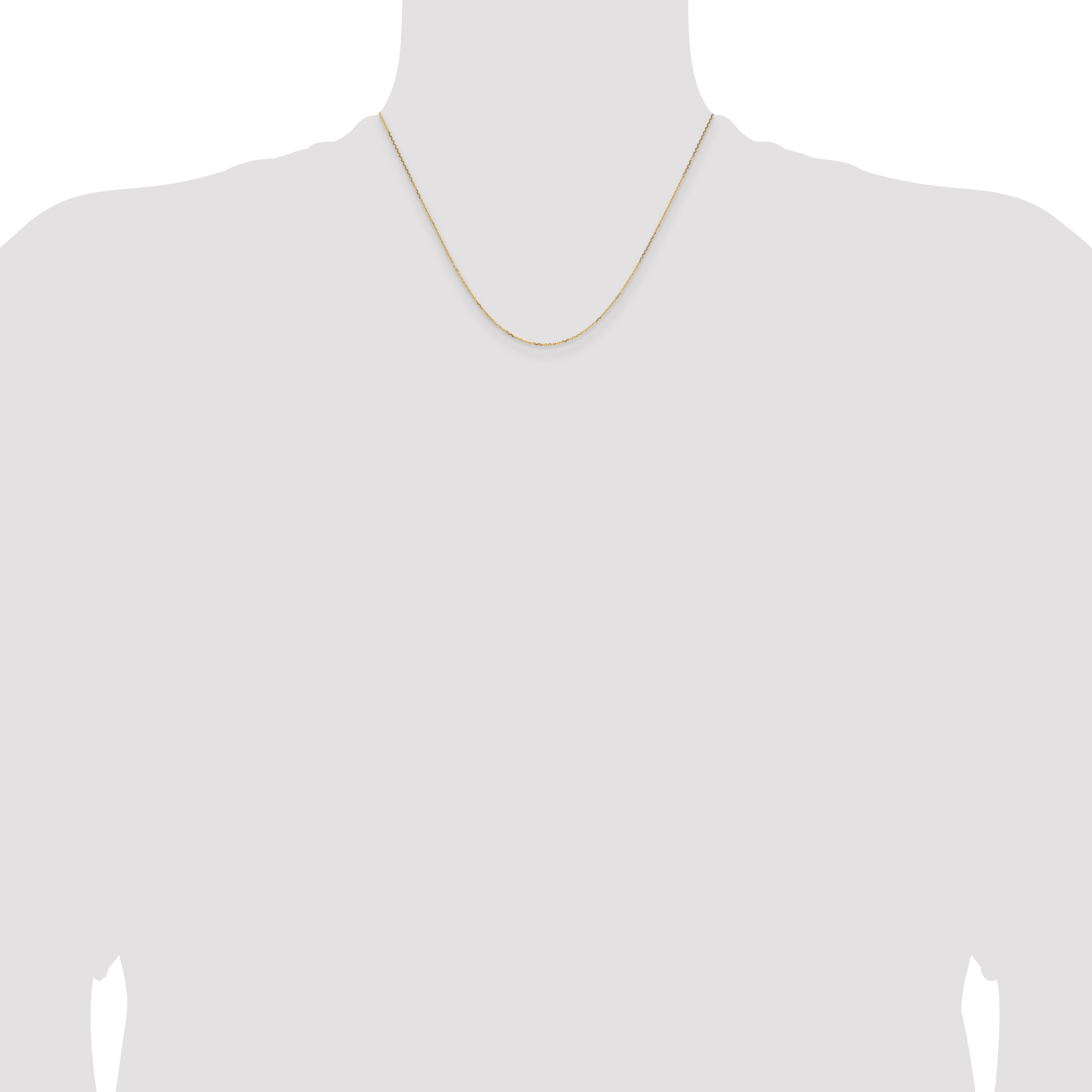 18 Inch 14K White Gold .85mm D/C Cable Chain Necklace