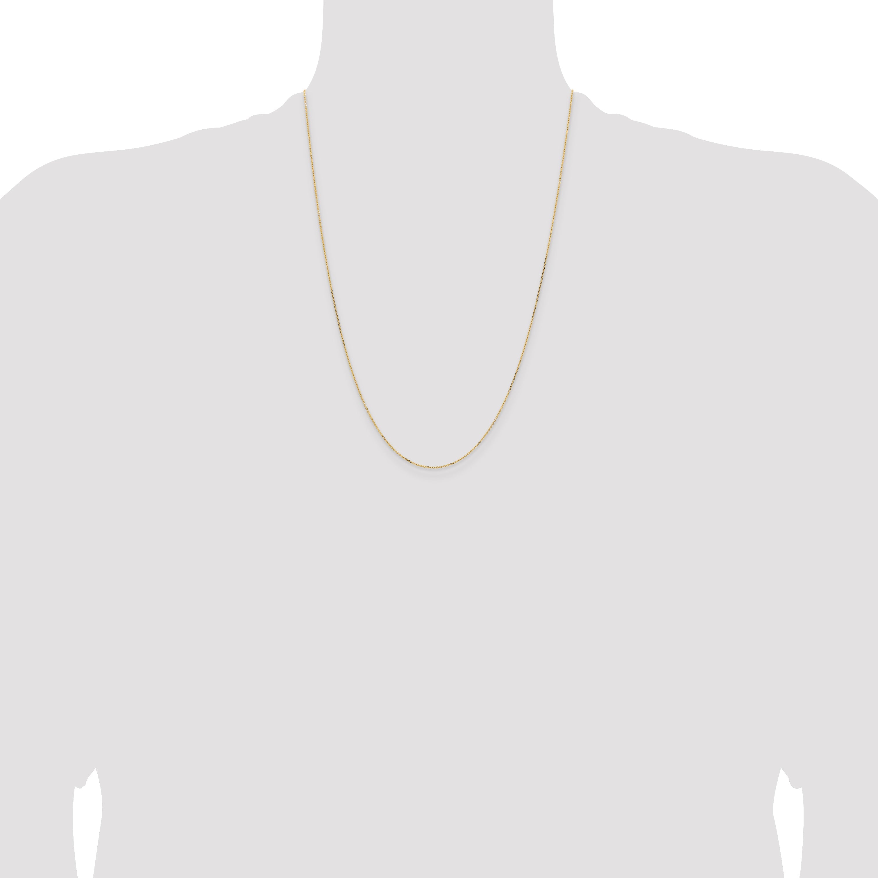 24 Inch 14K White Gold .85mm D/C Cable Chain Necklace