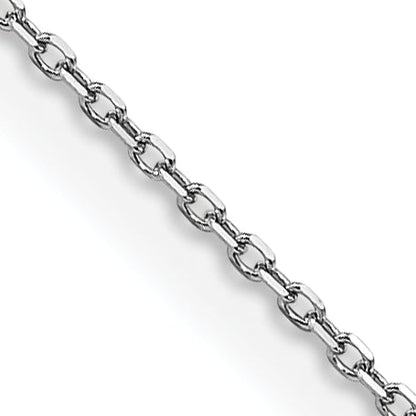 18 Inch 14K White Gold .85mm D/C Cable Chain Necklace