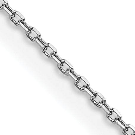18 Inch 14K White Gold .85mm D/C Cable Chain Necklace