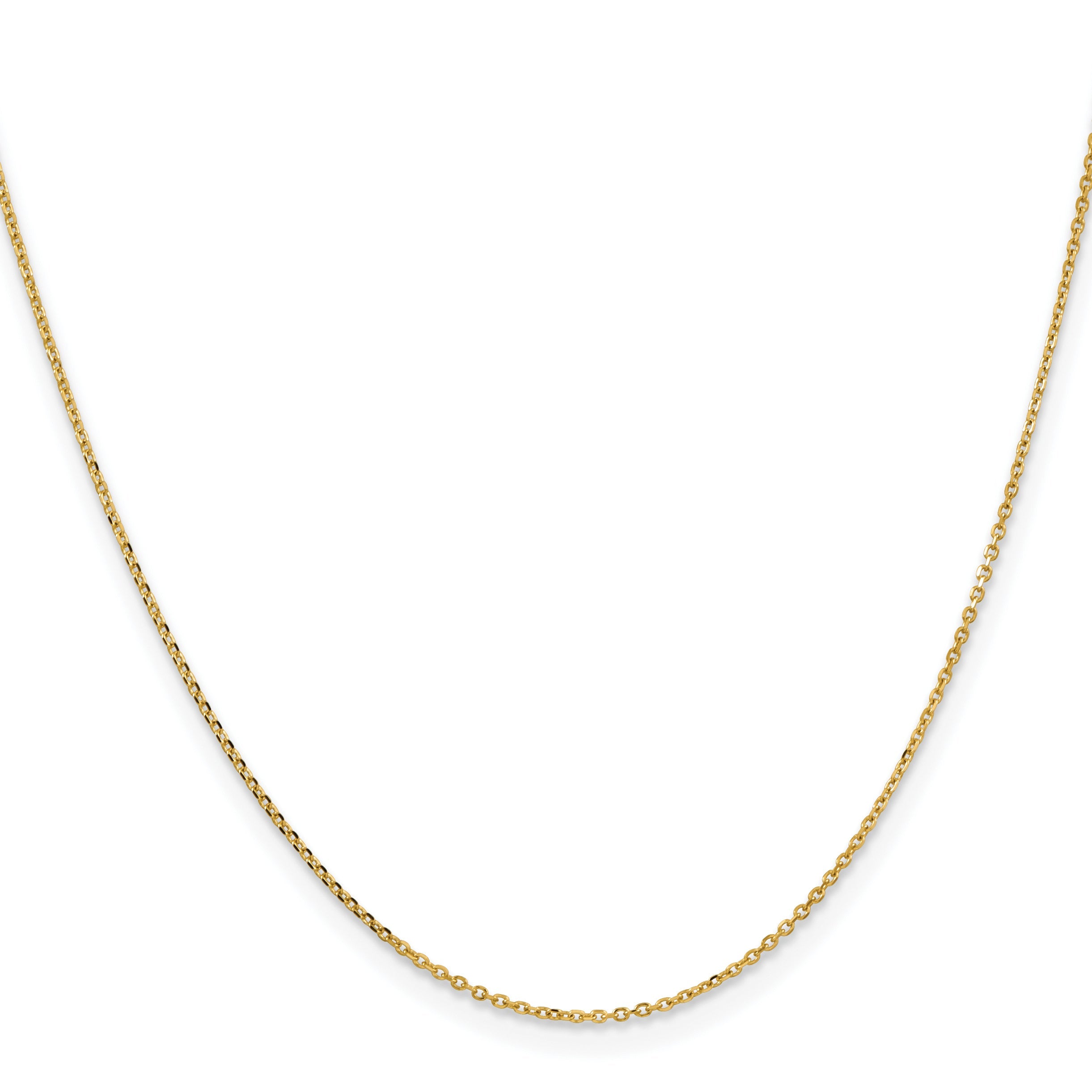 16 Inch 14K Yellow Gold 1.05mm D/C Cable Chain Necklace