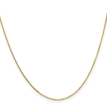 18 Inch 14K Yellow Gold 1.05mm D/C Cable Chain Necklace