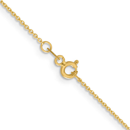 16 Inch 14K Yellow Gold 1.05mm D/C Cable Chain Necklace