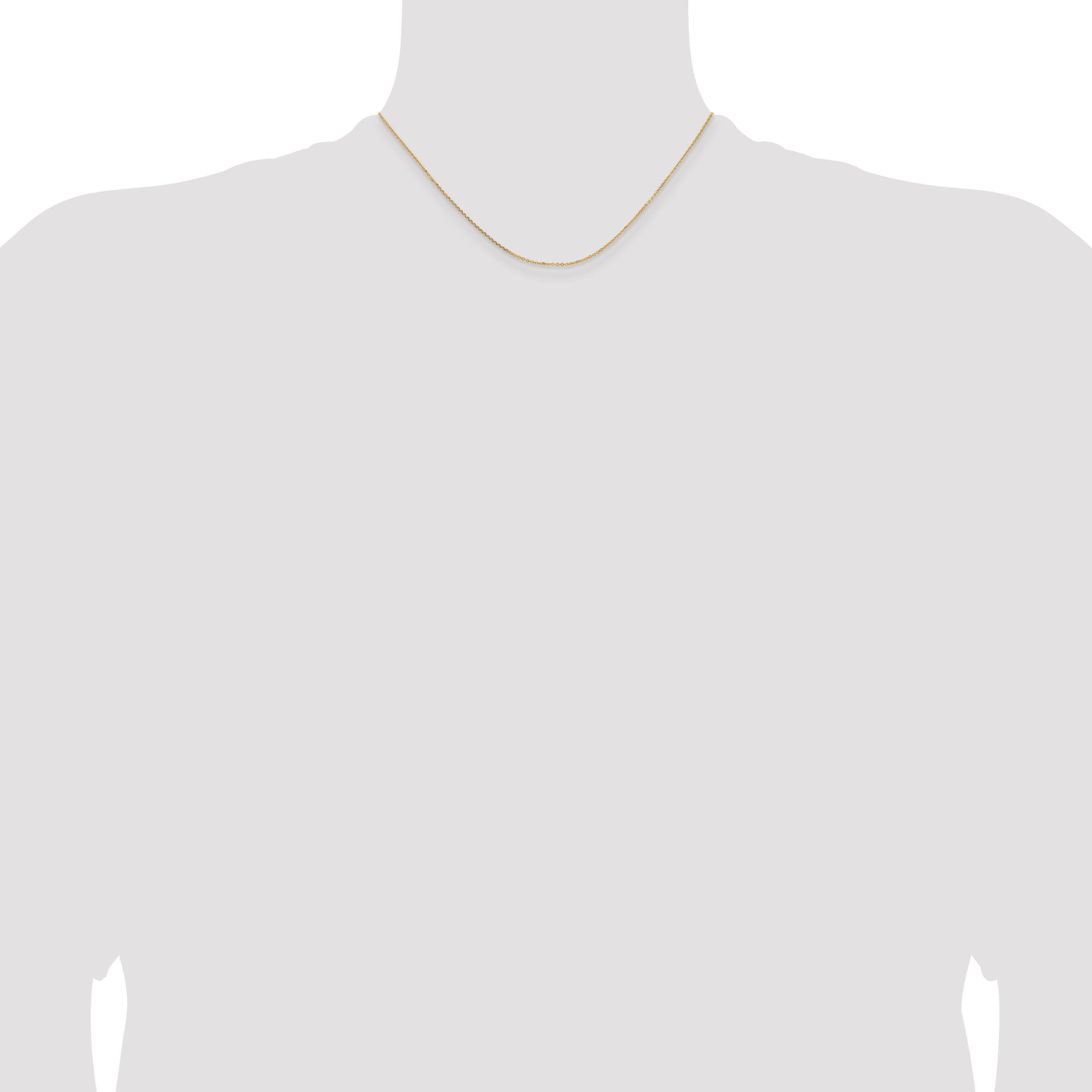 16 Inch 14K Yellow Gold 1.05mm D/C Cable Chain Necklace