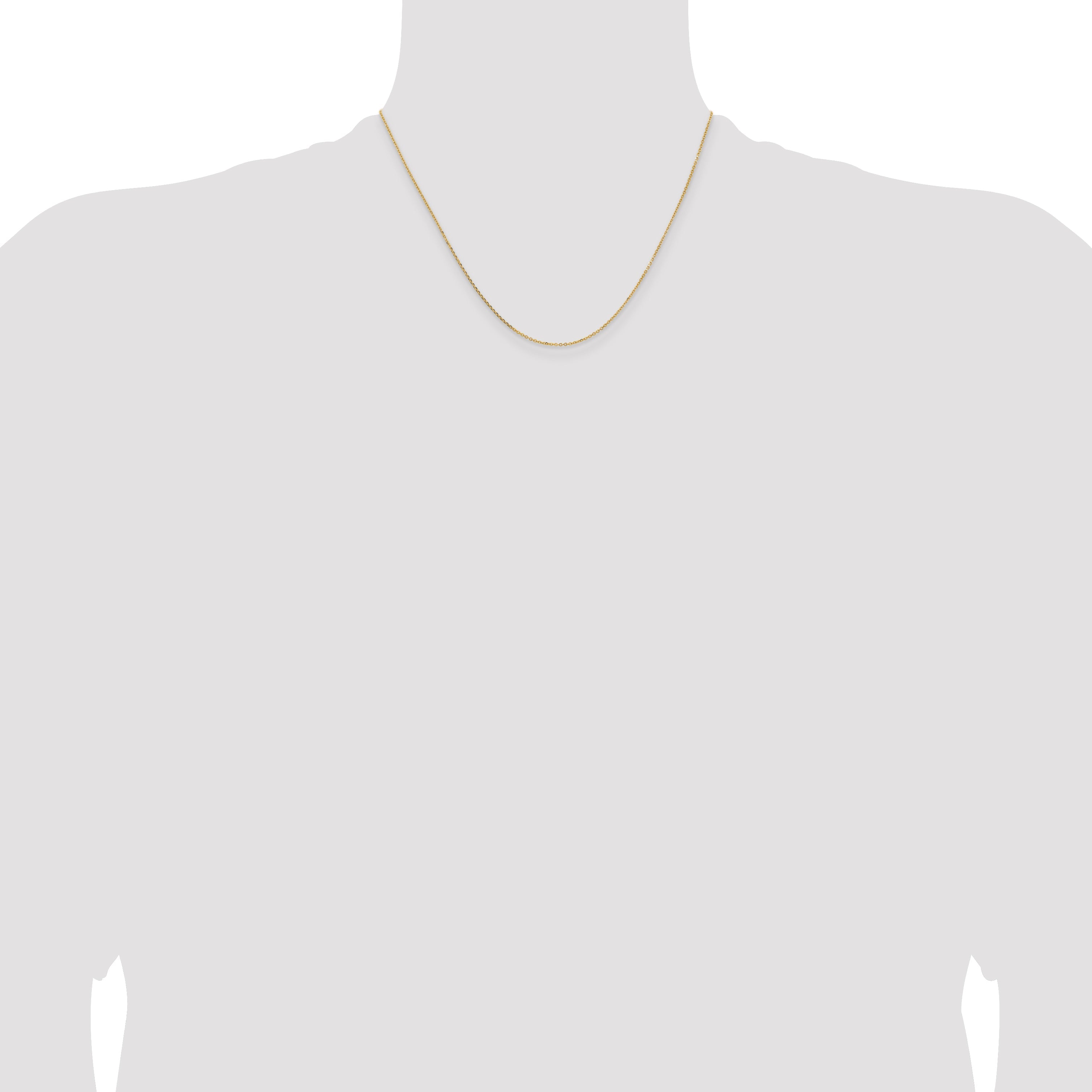 18 Inch 14K Yellow Gold 1.05mm D/C Cable Chain Necklace