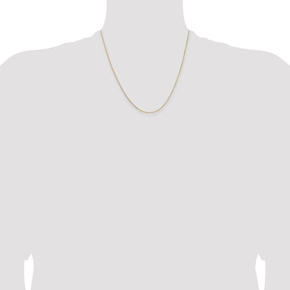 2 Inch 14K Yellow Gold 1.05mm D/C Cable Chain Necklace