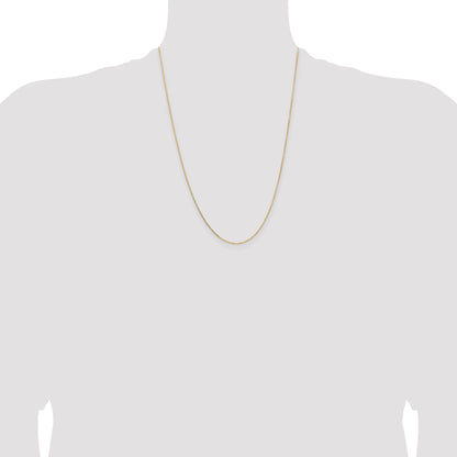 24 Inch 14K Yellow Gold 1.05mm D/C Cable Chain Necklace