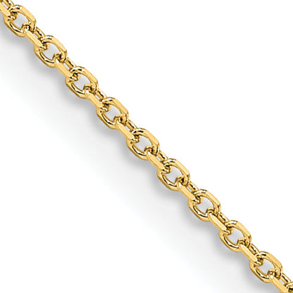 18 Inch 14K Yellow Gold 1.05mm D/C Cable Chain Necklace