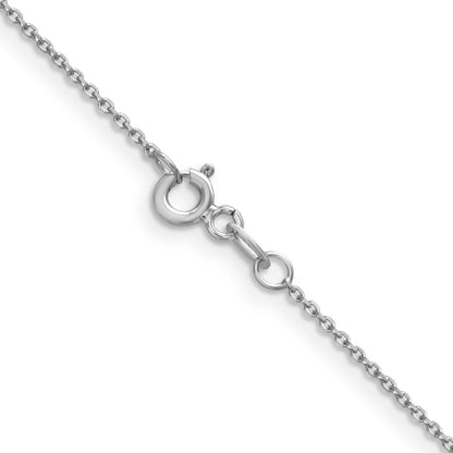 24 Inch 14K White Gold 1.05mm D/C Cable Chain Necklace