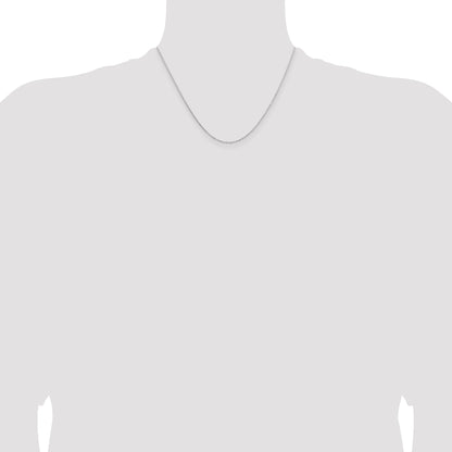 18 Inch 14K White Gold 1.05mm D/C Cable Chain Necklace