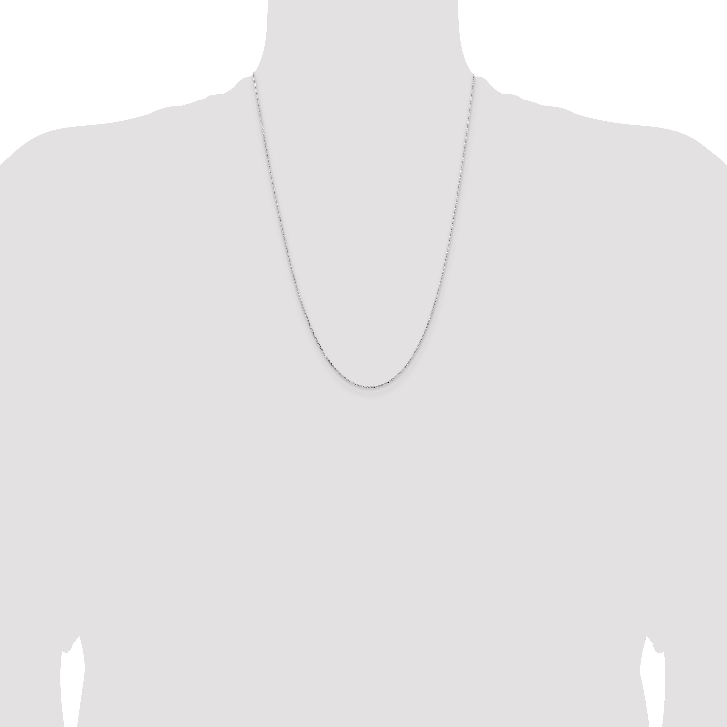 24 Inch 14K White Gold 1.05mm D/C Cable Chain Necklace