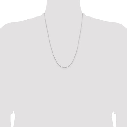 24 Inch 14K White Gold 1.05mm D/C Cable Chain Necklace