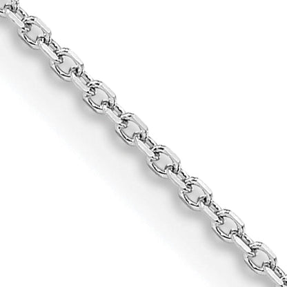 2 Inch 14K White Gold 1.05mm D/C Cable Chain Necklace