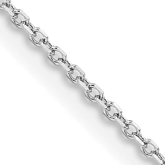 16 Inch 14K White Gold 1.05mm D/C Cable Chain Necklace
