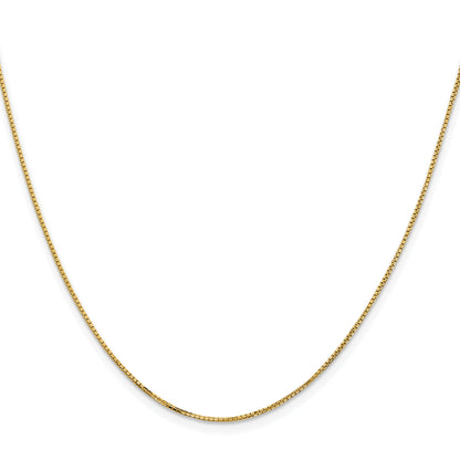 24 Inch 14K Yellow Gold 1mm Concave Box Chain Necklace