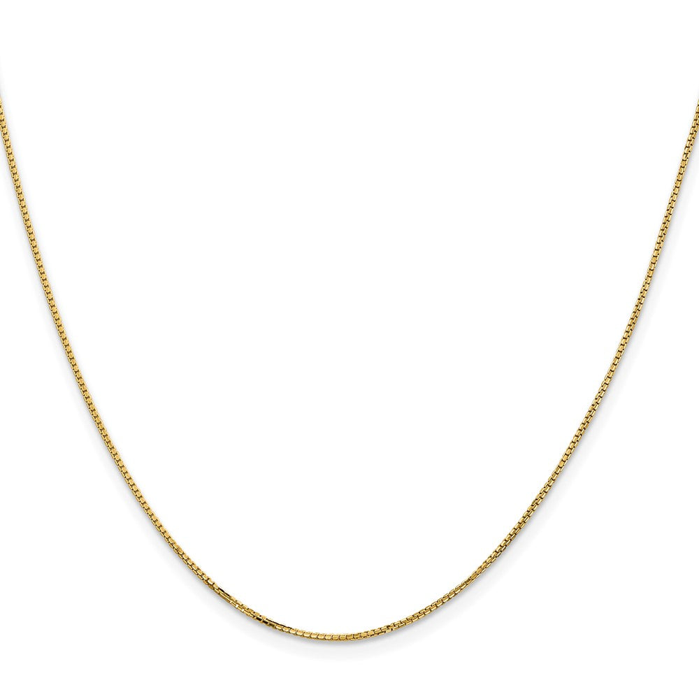 16 Inch 14K Yellow Gold 1mm Concave Box Chain Necklace