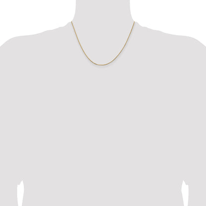 18 Inch 14K Yellow Gold 1mm Concave Box Chain Necklace