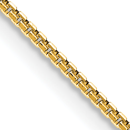 24 Inch 14K Yellow Gold 1mm Concave Box Chain Necklace