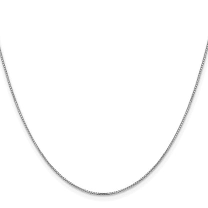 24 Inch 14K White Gold 1mm Concave Box Chain Necklace