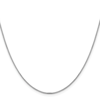 2 Inch 14K White Gold 1mm Concave Box Chain Necklace
