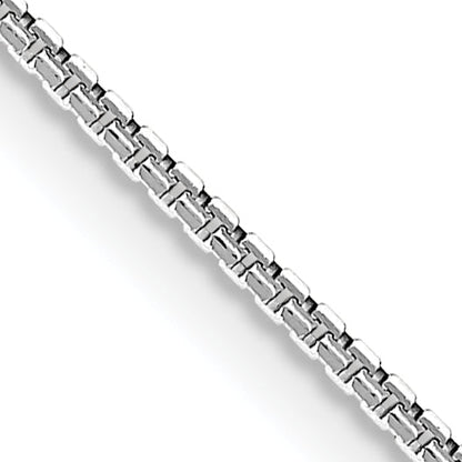 18 Inch 14K White Gold 1mm Concave Box Chain Necklace