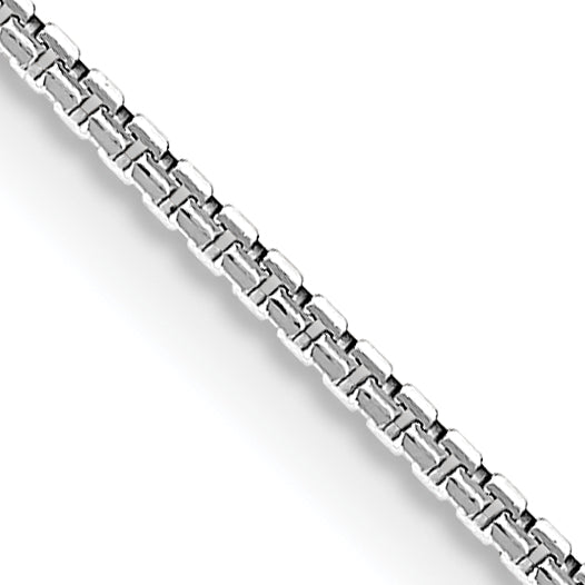16 Inch 14K White Gold 1mm Concave Box Chain Necklace