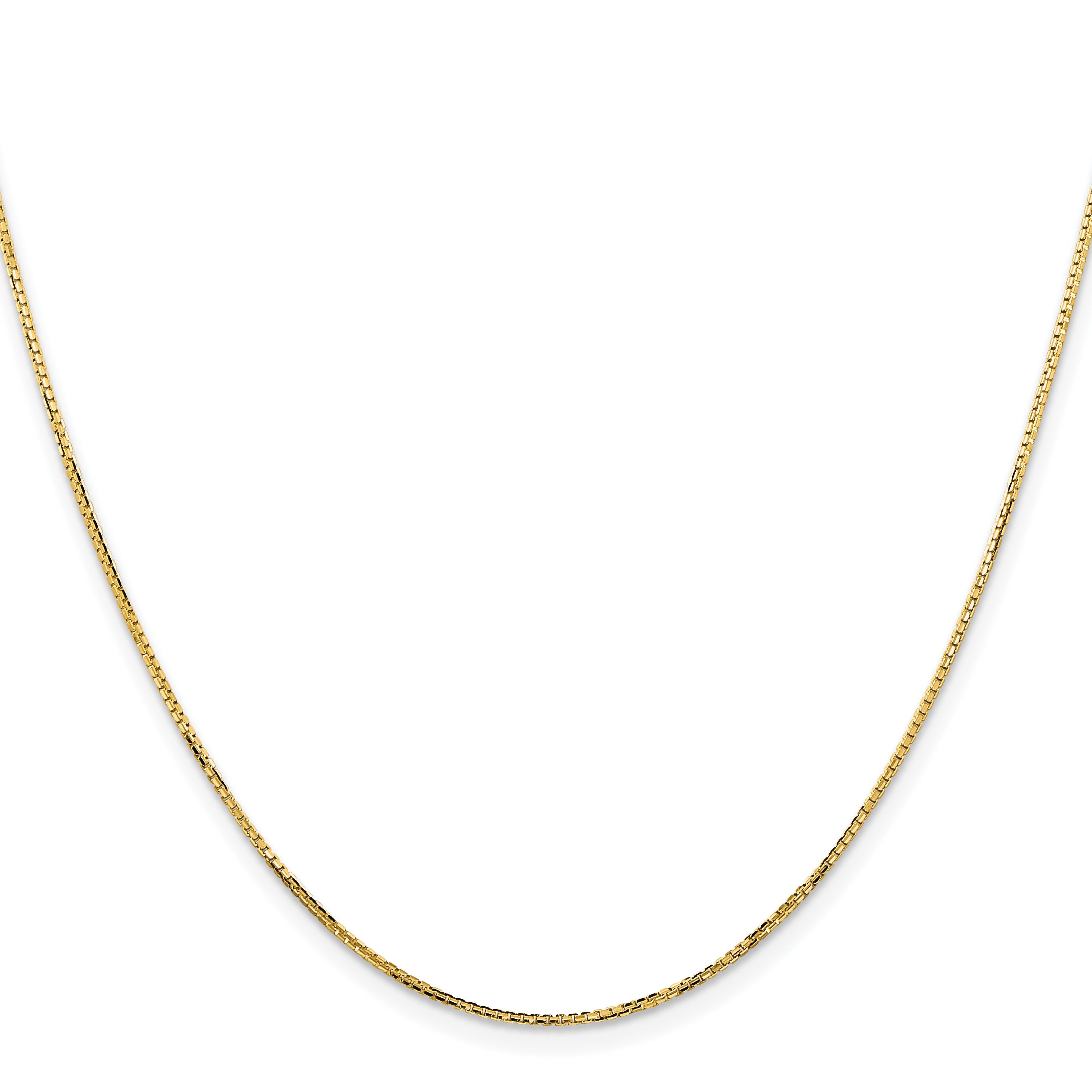 24 Inch 14K Yellow Gold 1.10mm Concave Box Chain Necklace