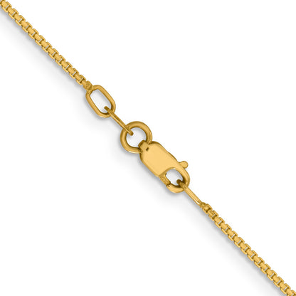 2 Inch 14K Yellow Gold 1.10mm Concave Box Chain Necklace