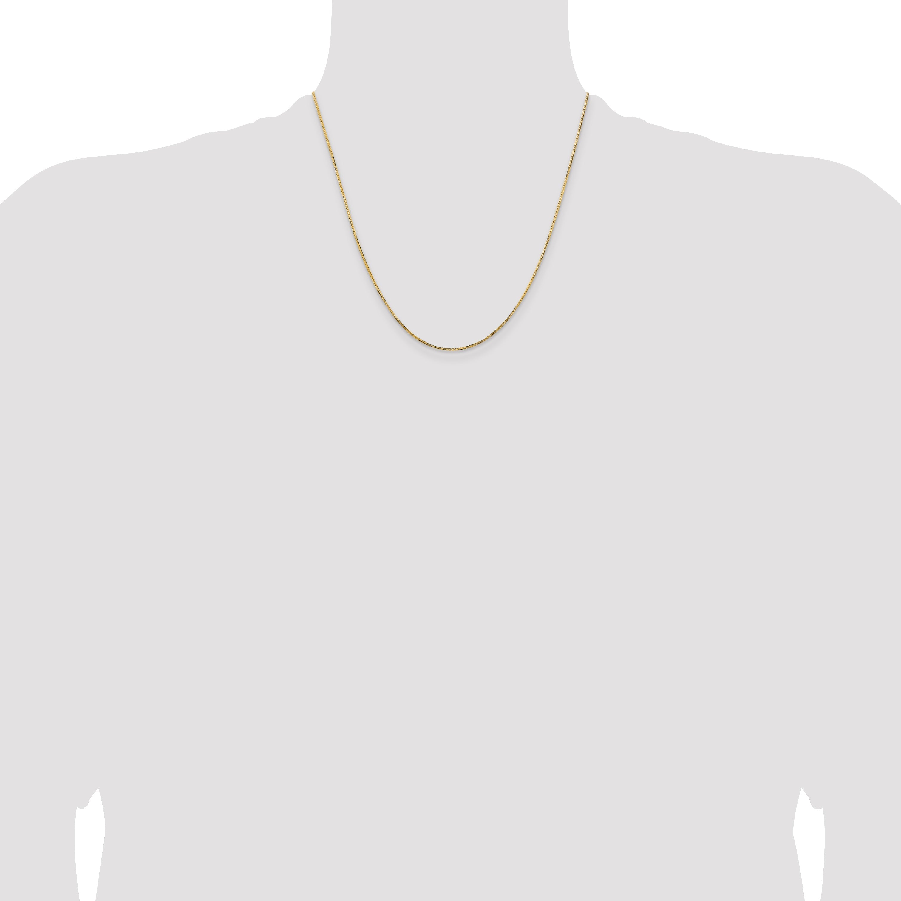 2 Inch 14K Yellow Gold 1.10mm Concave Box Chain Necklace