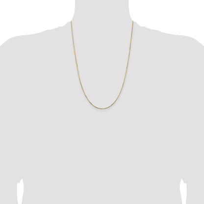 24 Inch 14K Yellow Gold 1.10mm Concave Box Chain Necklace