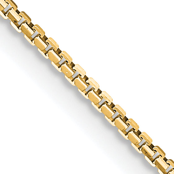 18 Inch 14K Yellow Gold 1.10mm Concave Box Chain Necklace