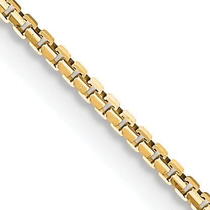 18 Inch 14K Yellow Gold 1.10mm Concave Box Chain Necklace