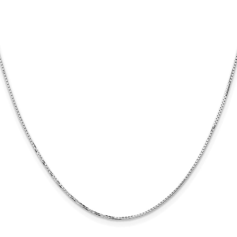 18 Inch 14K White Gold 1.10mm Concave Box Chain Necklace