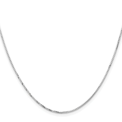 24 Inch 14K White Gold 1.10mm Concave Box Chain Necklace