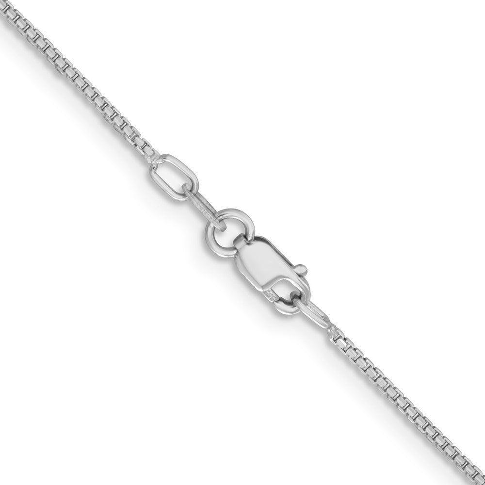 18 Inch 14K White Gold 1.10mm Concave Box Chain Necklace