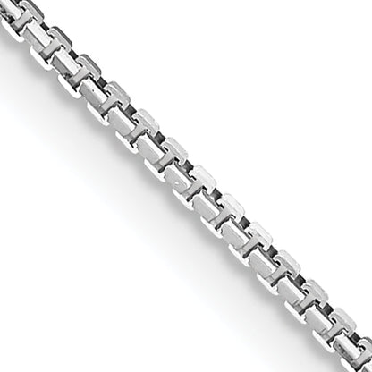 2 Inch 14K White Gold 1.10mm Concave Box Chain Necklace