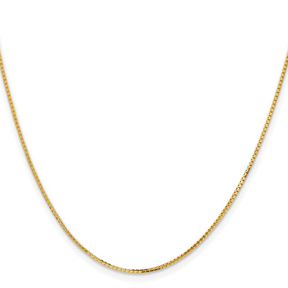 2 Inch 14K Yellow Gold 1.2mm Concave Box Chain Necklace