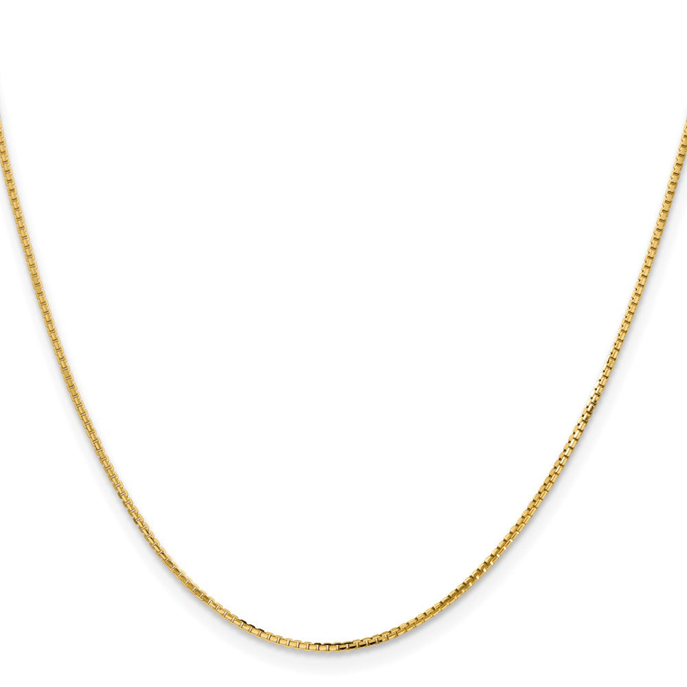 18 Inch 14K Yellow Gold 1.2mm Concave Box Chain Necklace