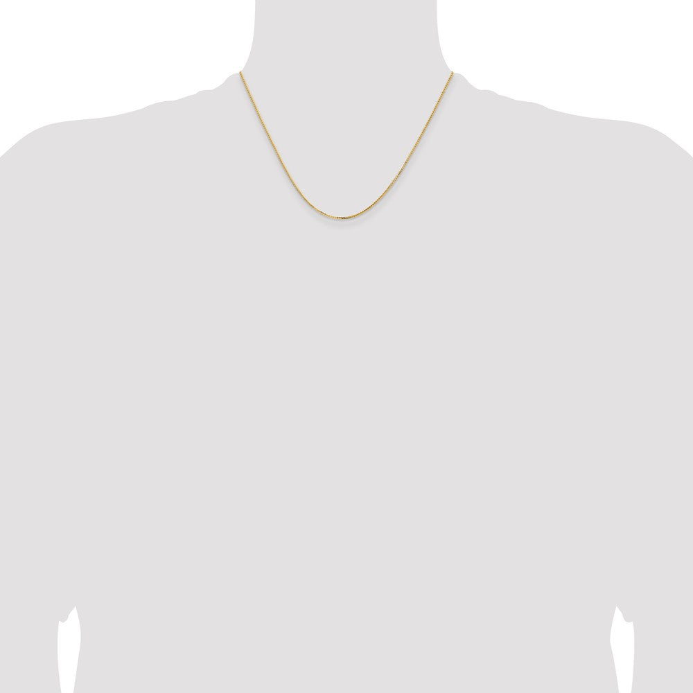 18 Inch 14K Yellow Gold 1.2mm Concave Box Chain Necklace