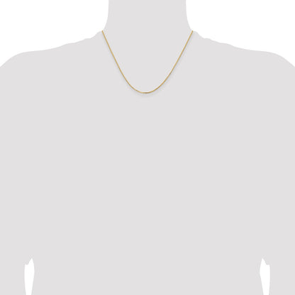 18 Inch 14K Yellow Gold 1.2mm Concave Box Chain Necklace