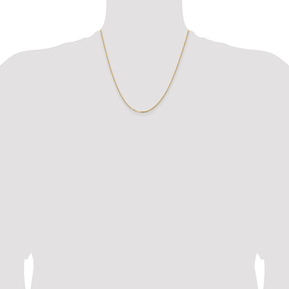 2 Inch 14K Yellow Gold 1.2mm Concave Box Chain Necklace