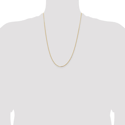 24 Inch 14K Yellow Gold 1.2mm Concave Box Chain Necklace