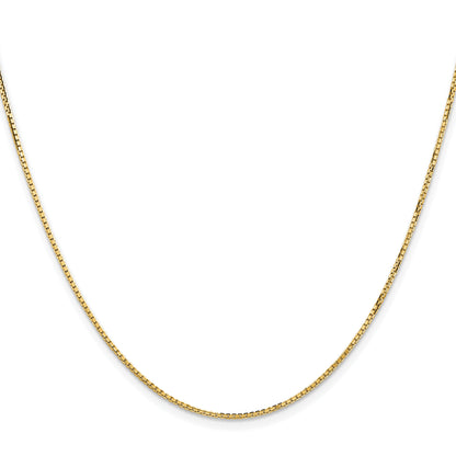 2 Inch 14K Yellow Gold 1.3mm Concave Box Chain Necklace