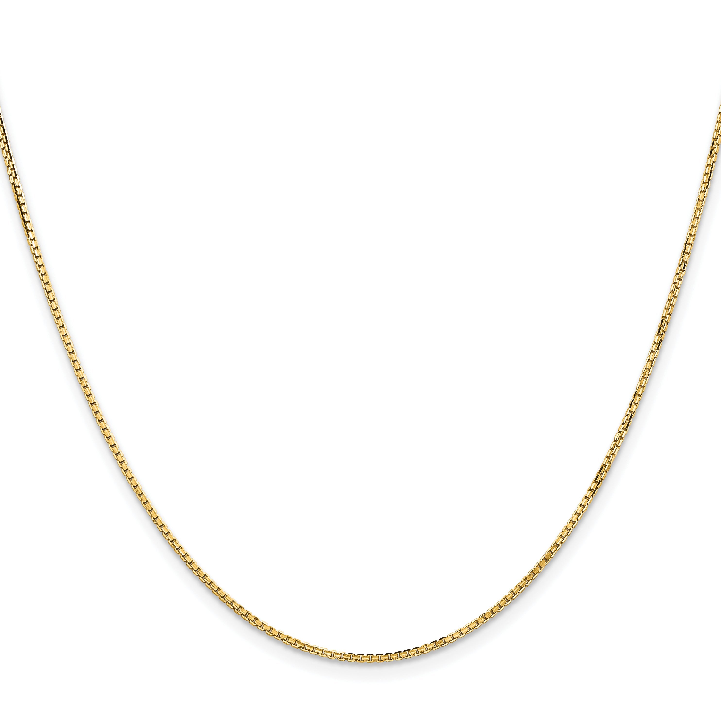 24 Inch 14K Yellow Gold 1.3mm Concave Box Chain Necklace