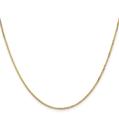 18 Inch 14K Yellow Gold 1.3mm Concave Box Chain Necklace
