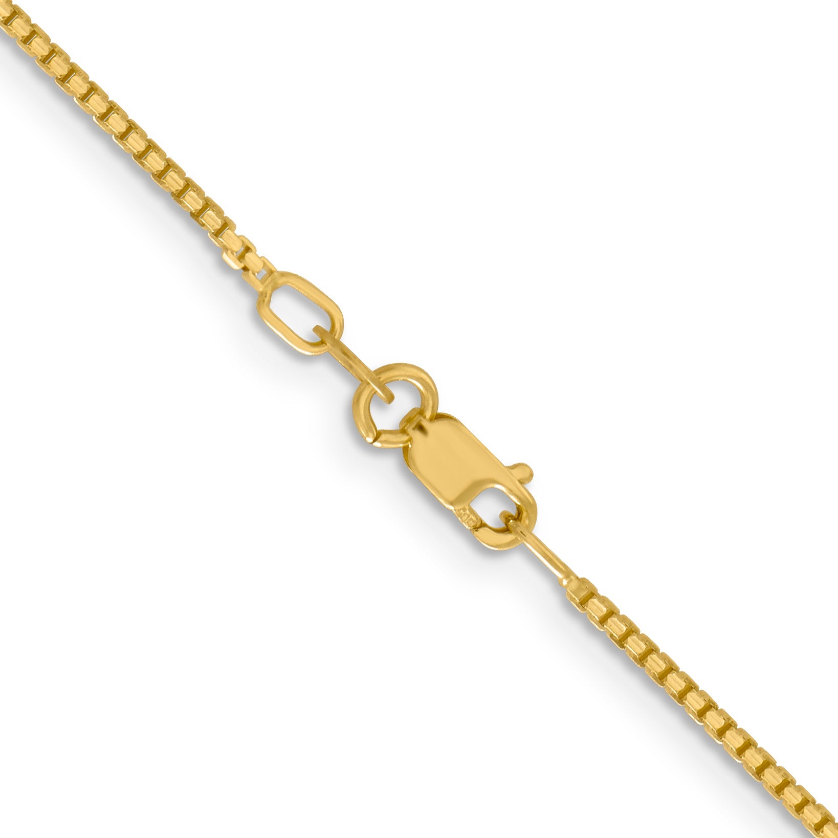 16 Inch 14K Yellow Gold 1.3mm Concave Box Chain Necklace